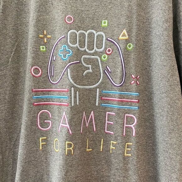 Ocean Current NWOT L Gray Graphic Gamer For Life Short Sleeve T-Shirt - Picture 3 of 6